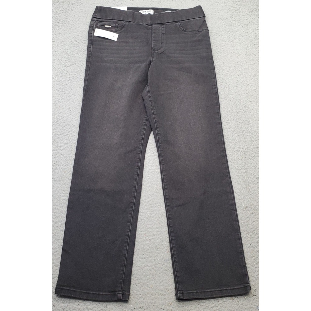 Nine West Western Wear Jeans Womens 10 Black Denim Heidi Pull On Straight Leg